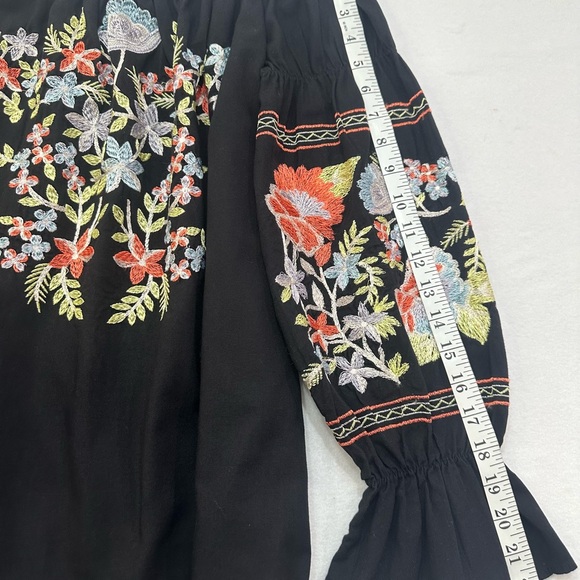 Free People Black Boho Tunic with Embroidered Trim - Picture 6 of 8